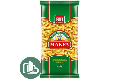 Макфа Спиральки 400гр 1/20 Макфа Спиральки 400гр 1/20