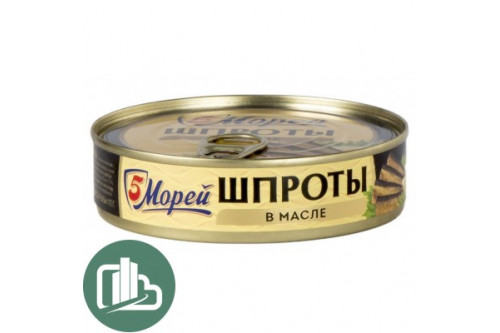 Шпроты в масле 5 морей 160гр 1/24