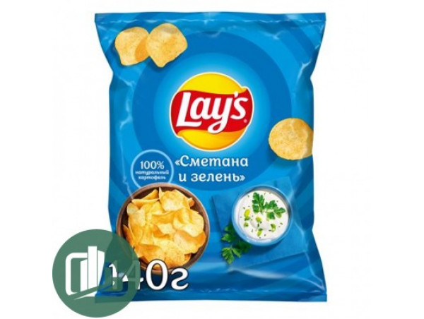 Лейс 140гр Сметана зелень 1/19
