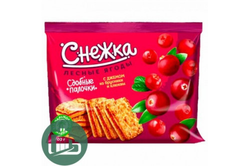 Сдобные палочки снежка лесные ягоды с джемом из брусники и Клюквы 300гр 1/7