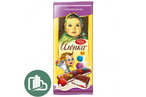 Аленка 87гр с начинкой с веселинками 1/10