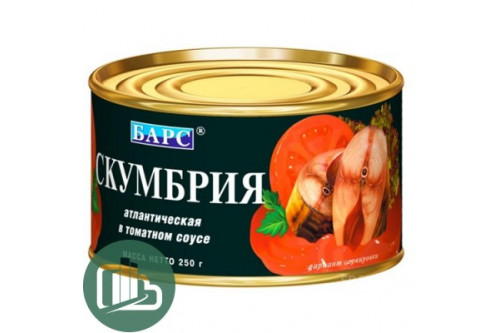БАРС Скумбрия атлантическая в т/с 250гр 1/24 БАРС Скумбрия атлантическая в т/с 250гр 1/24