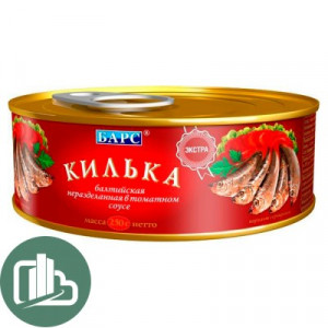 БАРС Килька балтийская не разделанная в т/с 250гр 1/24