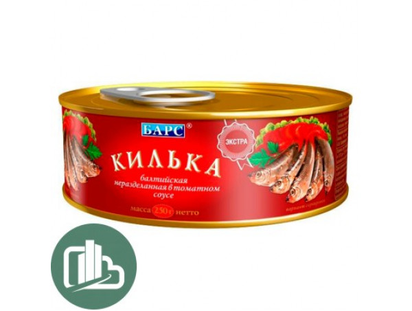 БАРС Килька балтийская не разделанная в т/с 250гр 1/24 БАРС Килька балтийская не разделанная в т/с 250гр 1/24
