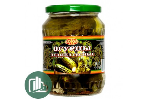 Огурцы деликатесные Бажай 680гр 1/6
