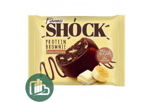 Протеиновый батончик Shok 50гр Бисквит Брауни Банановый 1/10