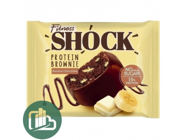 Протеиновый батончик Shok 50гр Бисквит Брауни Банановый 1/10