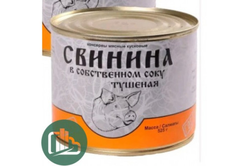 Свинина тушения Бажай в собственном соку 525г 1/24 Свинина тушения Бажай в собственном соку 525г 1/24