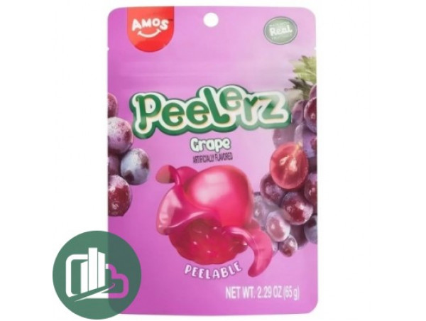 Candy Amos Peelerz Жев конфета Амос 65гр Виноград 1/24