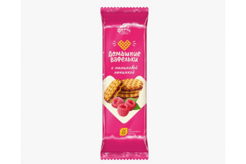 "Домашние вафельки" с малиновой начинкой 155г*15
