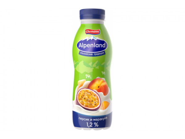 Йогурт Alpenland 420г. Персик - Маракуйя