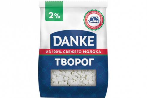 Творог рассыпчатый "DANKE" 2% 350г. Творог рассыпчатый "DANKE" 2% 350г.