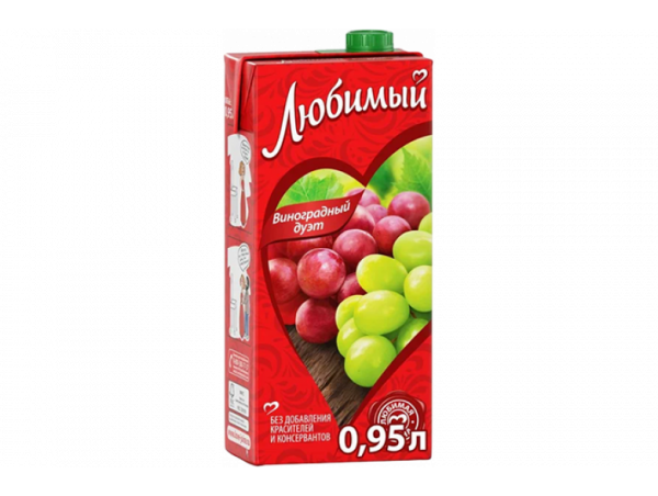 "Любимый" напиток 0.95л тетра виноград.дуэт "Любимый" напиток 0.95л тетра виноград.дуэт