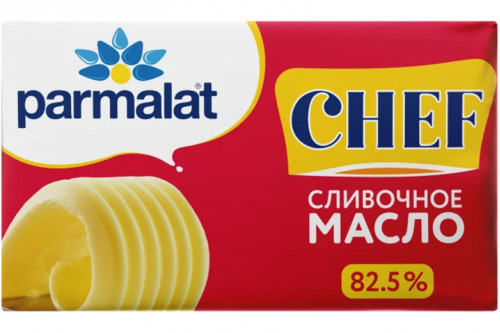 Масло сладко-сливочное "Parmalat" Chef несолёное 82,5% 180г.