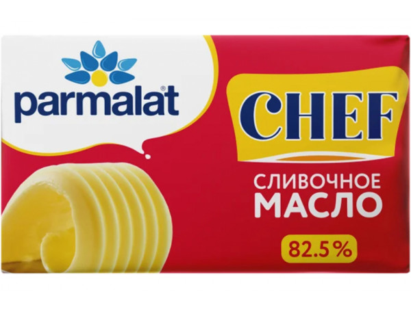 Масло сладко-сливочное "Parmalat" Chef несолёное 82,5% 180г.