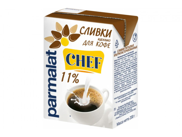 Сливки у/пастеризованные "Parmalat" Chef 11% 200г.