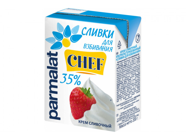 Сливки для взбивания у/пастеризованные "Parmalat" Chef 35% 200г.
