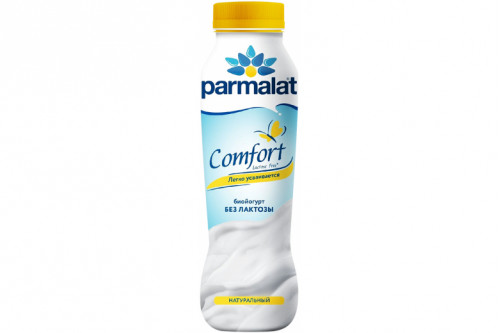 Йогурт питьевой безлактозный "Parmalat" Comfort натуральный 1,7% 290г.