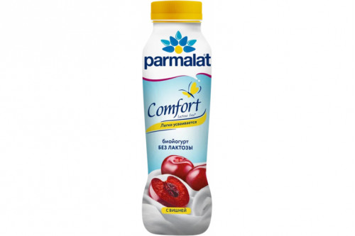 Йогурт питьевой безлактозный "Parmalat" Comfort Вишня 1,5% 290г.