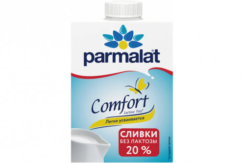Сливки безлактозные у/пастеризованные "Parmalat" Comfort 20% 500г.