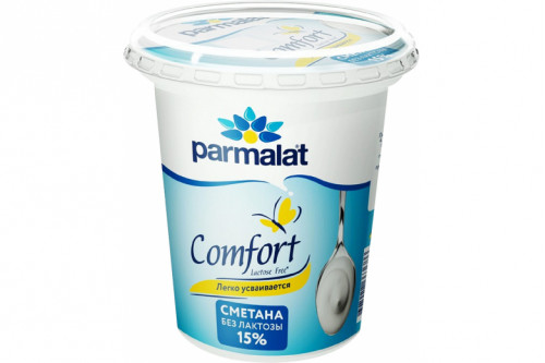 Сметана безлактозная "Parmalat" Comfort 15% 300г.