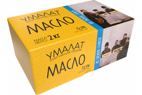 Масло сладко-сливочное "Умалат" Крестьянское 72,5% 2кг.