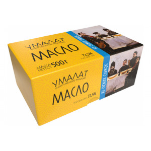 Масло сладко-сливочное "Умалат" Крестьянское 72,5% 500г.
