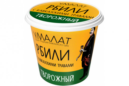 Сыр творожный "Умалат" Рбили с травами 65% 130г.