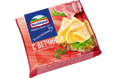 Сыр плав. "Хохланд" 150г ломт ветчина