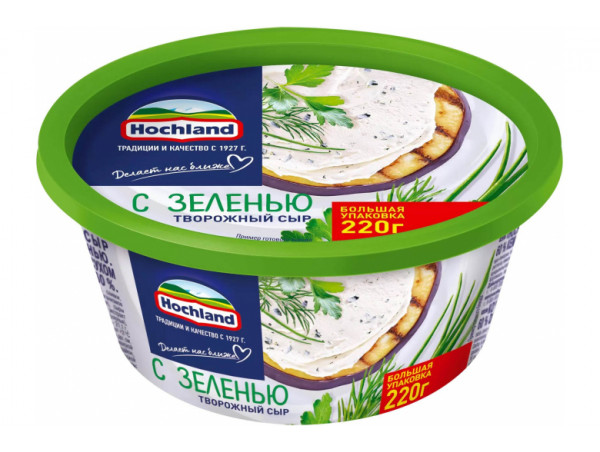 Сыр творожный "Хохланд" п/ст 220г зелень