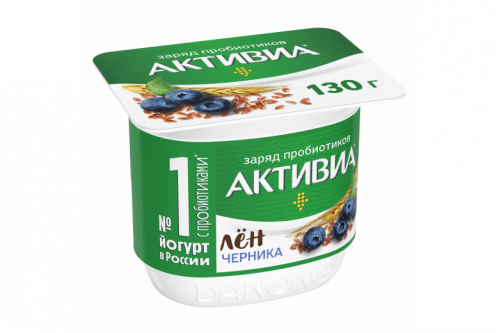 Йогурт "АктиБИО" 130г черн-5злак-сем-лен 3%