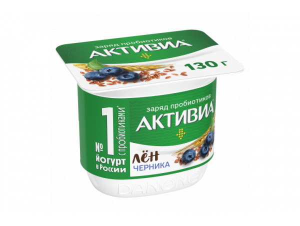 Йогурт "АктиБИО" 130г черн-5злак-сем-лен 3%