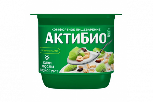 Йогурт "АктиБИО" 130г киви-мюсли 3%