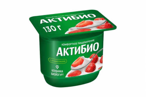 Йогурт "АктиБИО" 130г клубника 2,9% Йогурт "АктиБИО" 130г клубника 2,9%