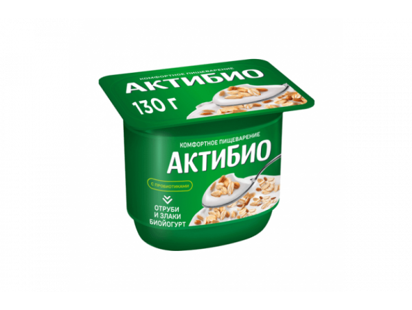 Йогурт "АктиБИО" 130г отруби-злаки 2,9%