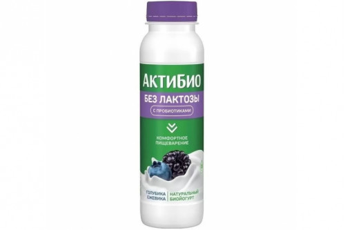 Йогурт безлактоз. "Актибио" голуб-еж 260г Йогурт безлактоз. "Актибио" голуб-еж 260г