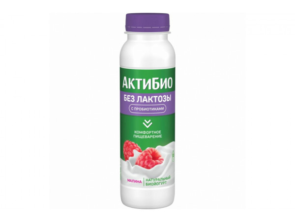 Йогурт безлактоз. "Актибио" малина 260г