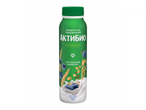 Йогурт "Актибио" черника-злаки-лен 260г
