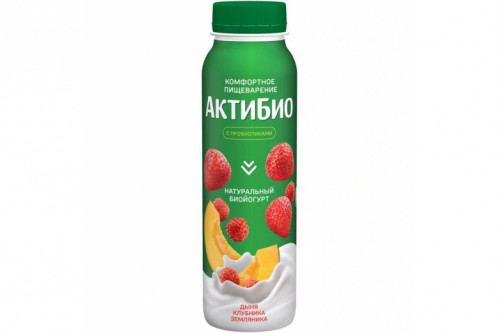 Йогурт "Актибио" дыня-клубника-земляника 260г