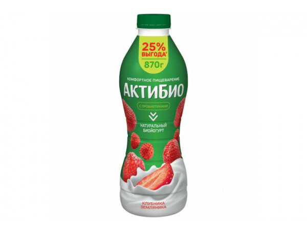 Питьевая "Актибио" клубника-земляника 870г