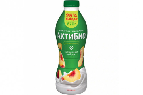 Питьевая "Актибио" персик 870г