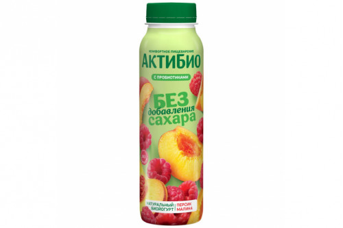 Йогурт "АктиБИО" БЕЗ САХАРА 260г персик-малина 1.5%