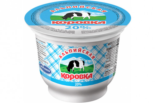 Сметанный продукт "Альпийская коровка" 20% 180г
