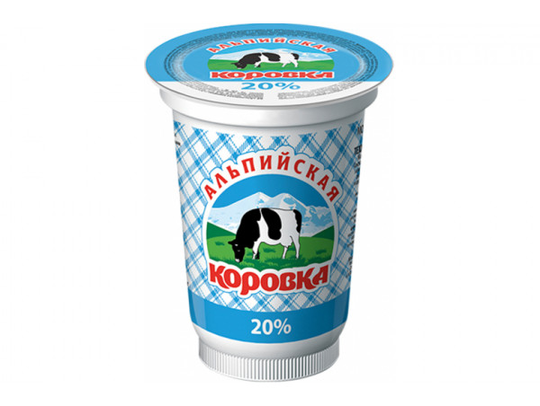 Сметанный продукт "Альпийская коровка" 20% 400г