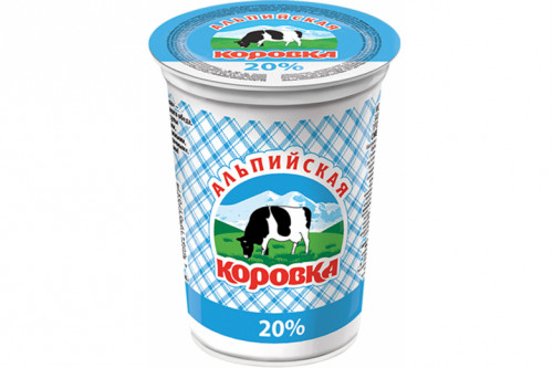 Сметанный продукт "Альпийская коровка" 20% 500г