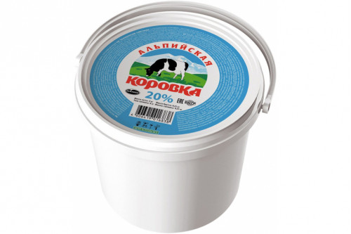 Сметанный продукт "Альпийская коровка" 20% ведро 5кг