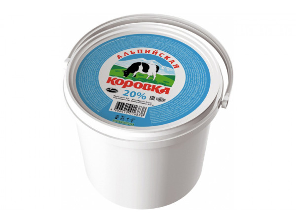 Сметанный продукт "Альпийская коровка" 20% ведро 5кг
