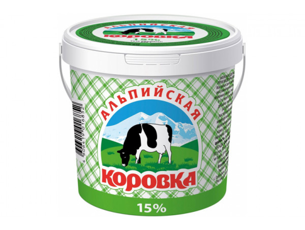 Сметанный продукт "Альпийская коровка" 15% 900г