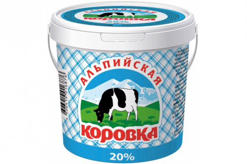 Сметанный продукт "Альпийская коровка" 20% 900г