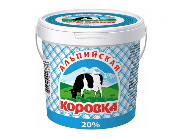 Сметанный продукт "Альпийская коровка" 20% 900г